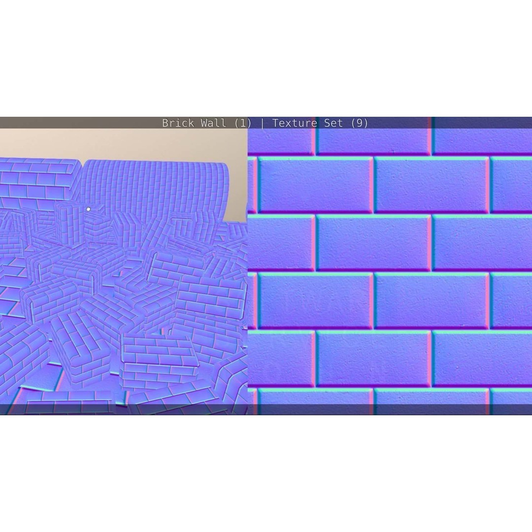 Brick Wall 3D Model – Seamless PBR Texture Set, FBX, OBJ - View 177