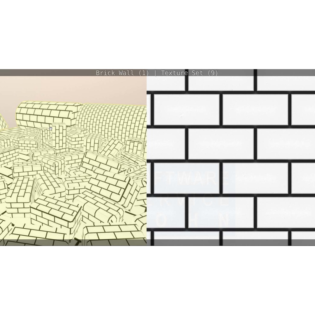 Brick Wall 3D Model – Seamless PBR Texture Set, FBX, OBJ - View 184