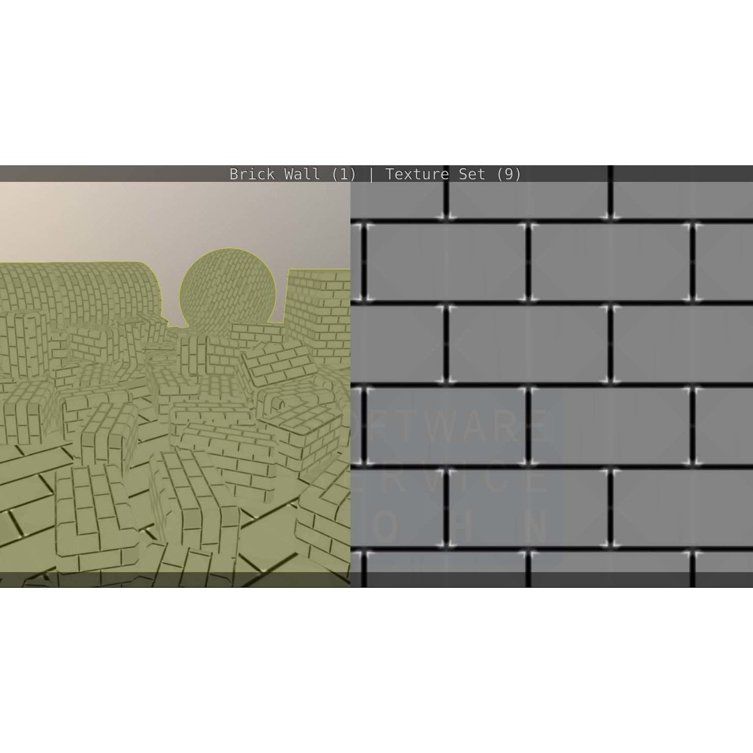 Brick Wall 3D Model – Seamless PBR Texture Set, FBX, OBJ - View 191