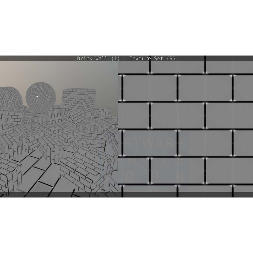 Brick Wall 3D Model – Seamless PBR Texture Set, FBX, OBJ - View 196