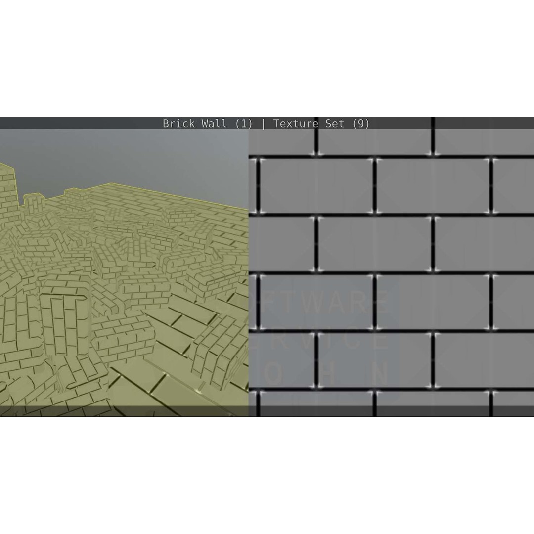 Brick Wall 3D Model – Seamless PBR Texture Set, FBX, OBJ - View 199