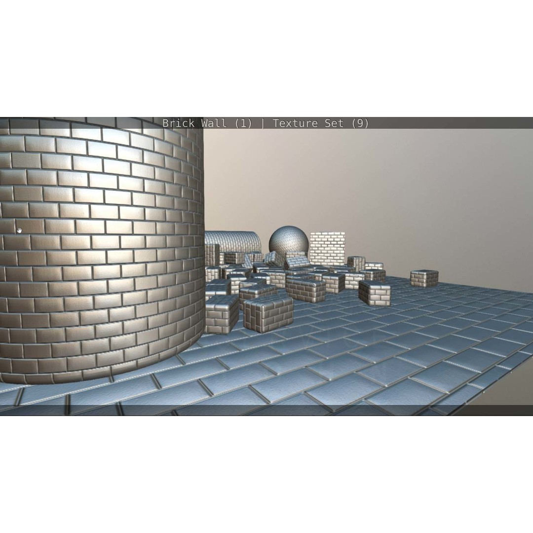 Brick Wall 3D Model – Seamless PBR Texture Set, FBX, OBJ - View 20