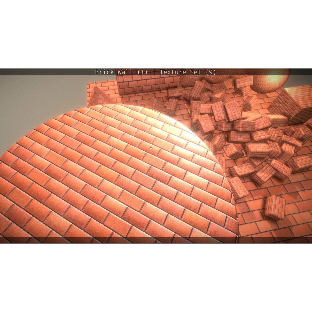 Brick Wall 3D Model – Seamless PBR Texture Set, FBX, OBJ - View 21