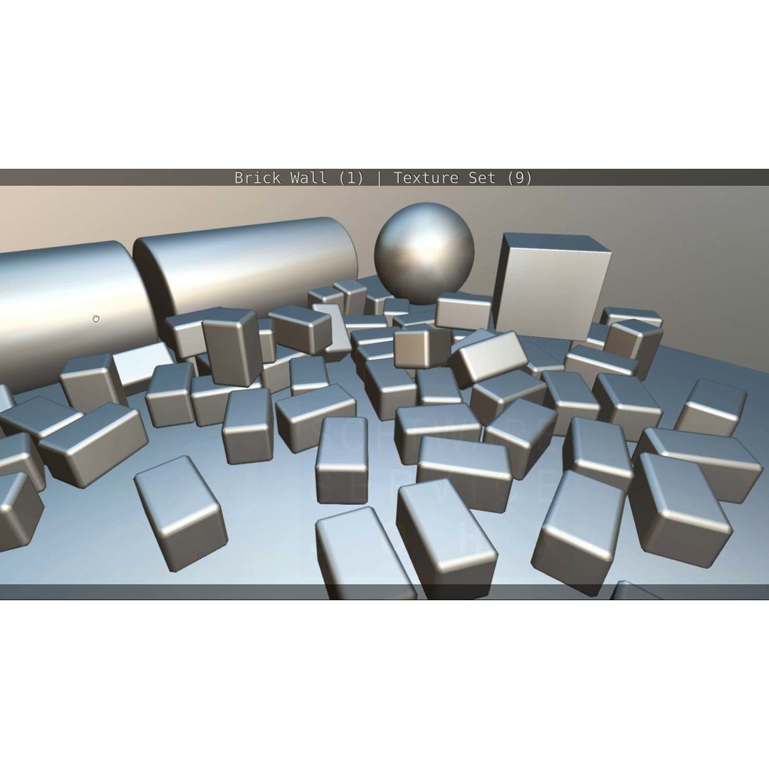 Brick Wall 3D Model – Seamless PBR Texture Set, FBX, OBJ - View 212