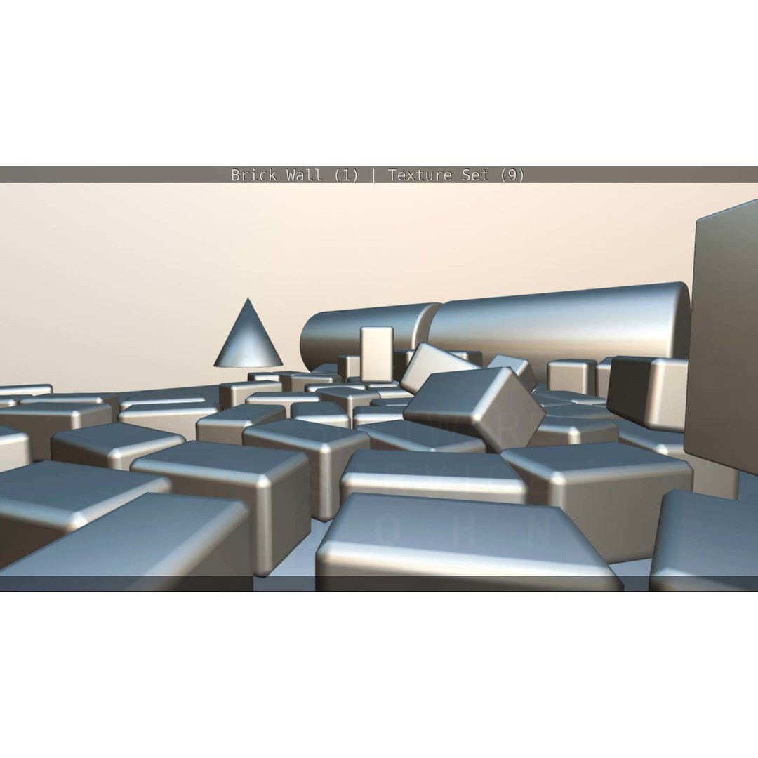 Brick Wall 3D Model – Seamless PBR Texture Set, FBX, OBJ - View 214