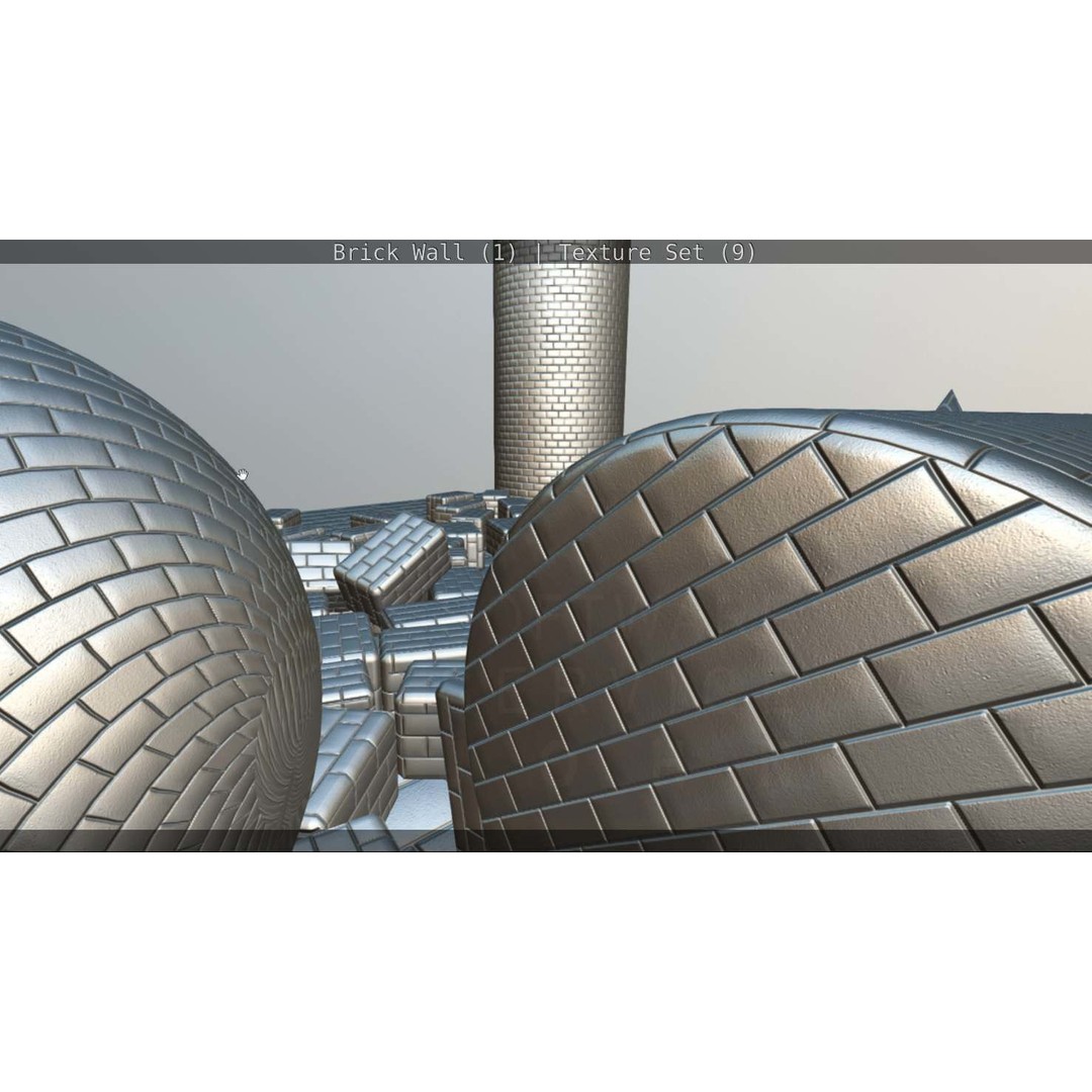 Brick Wall 3D Model – Seamless PBR Texture Set, FBX, OBJ - View 217