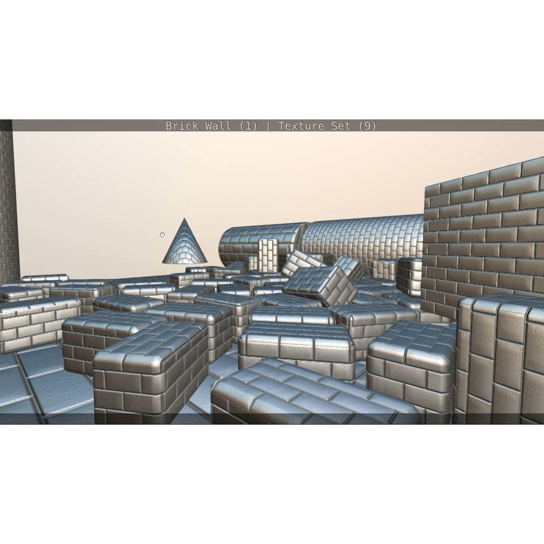 Brick Wall 3D Model – Seamless PBR Texture Set, FBX, OBJ - View 218