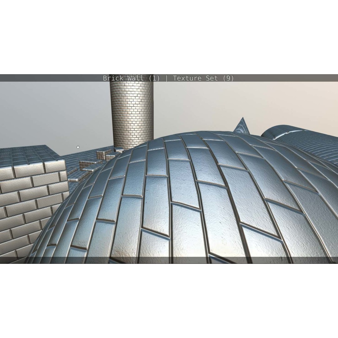 Brick Wall 3D Model – Seamless PBR Texture Set, FBX, OBJ - View 220