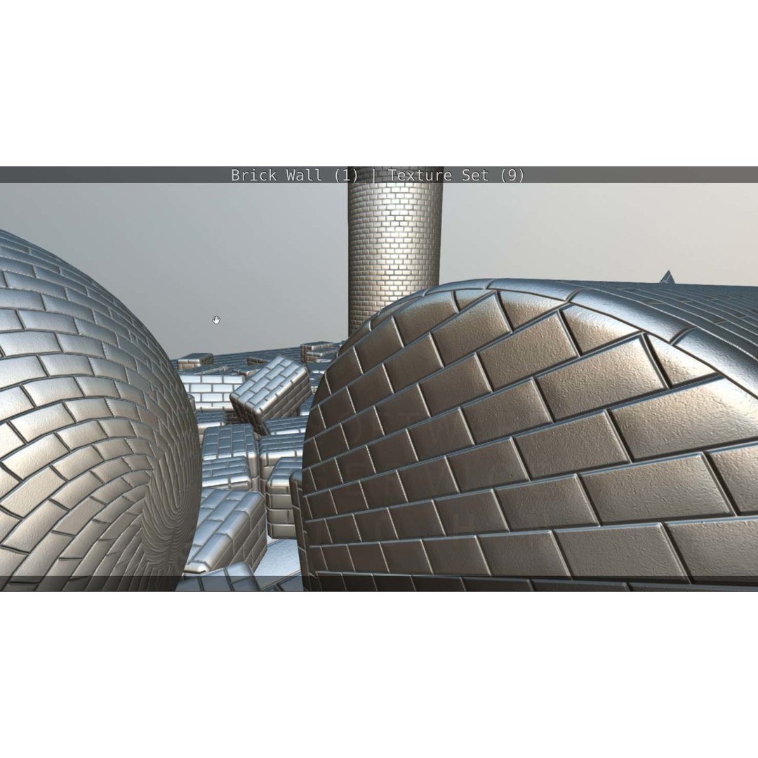 Brick Wall 3D Model – Seamless PBR Texture Set, FBX, OBJ - View 222