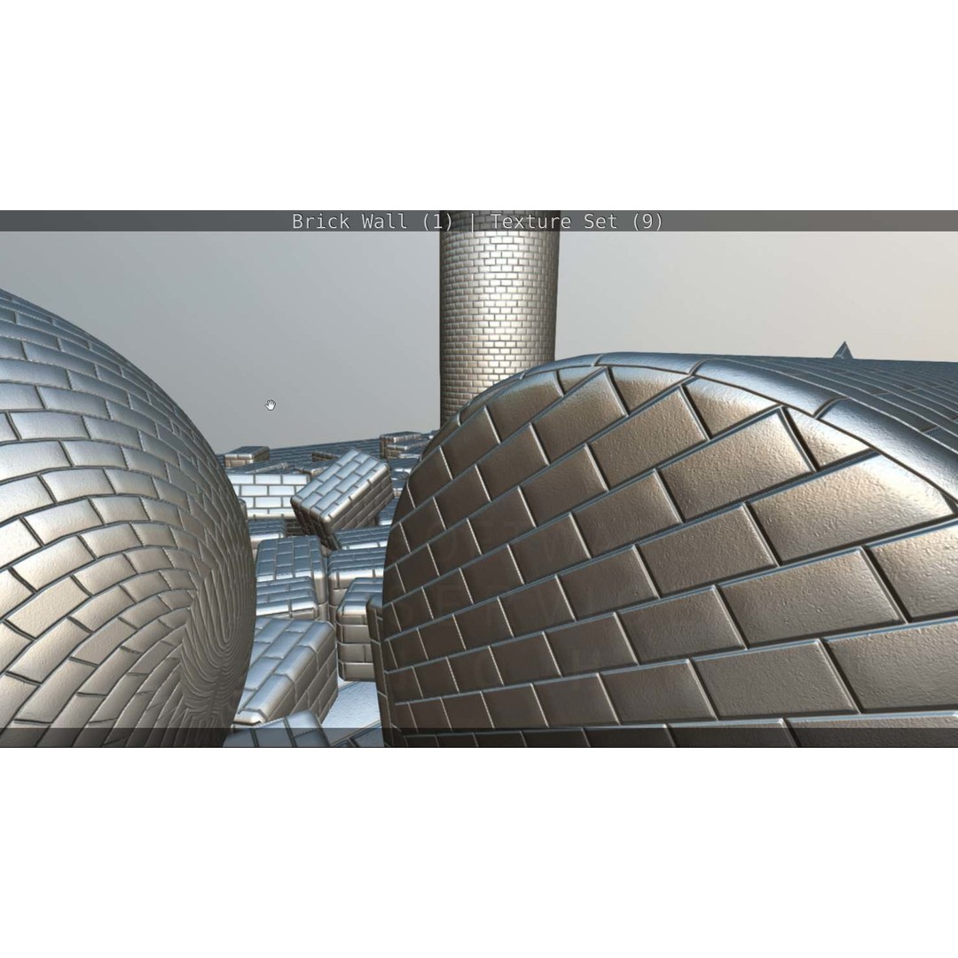 Brick Wall 3D Model – Seamless PBR Texture Set, FBX, OBJ - View 223