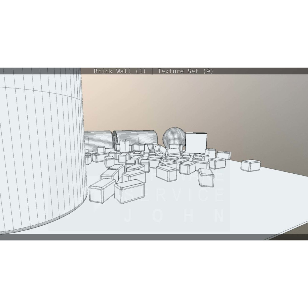 Brick Wall 3D Model – Seamless PBR Texture Set, FBX, OBJ - View 236