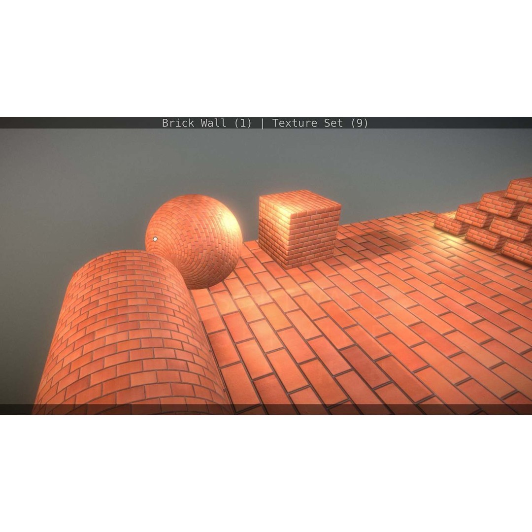 Brick Wall 3D Model – Seamless PBR Texture Set, FBX, OBJ - View 24