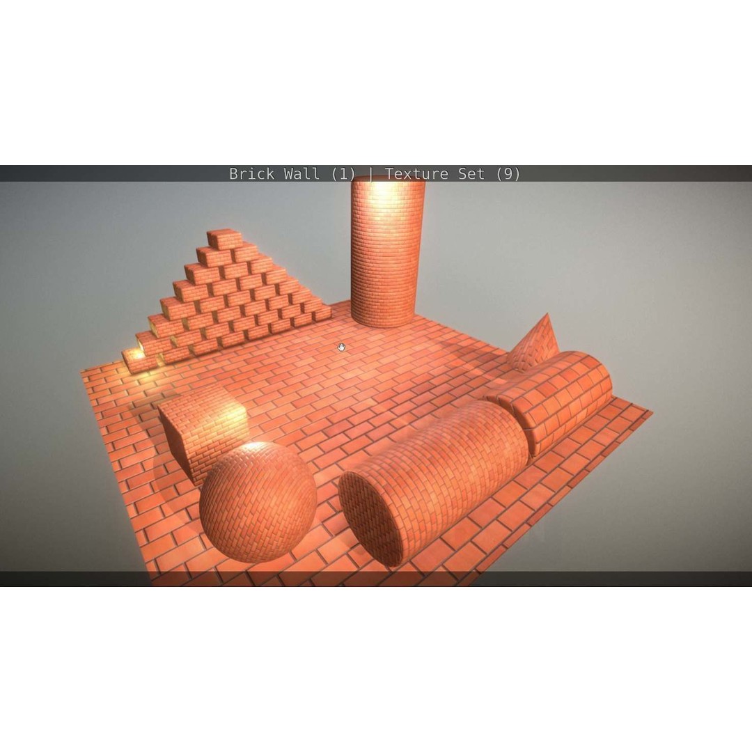 Brick Wall 3D Model – Seamless PBR Texture Set, FBX, OBJ - View 25