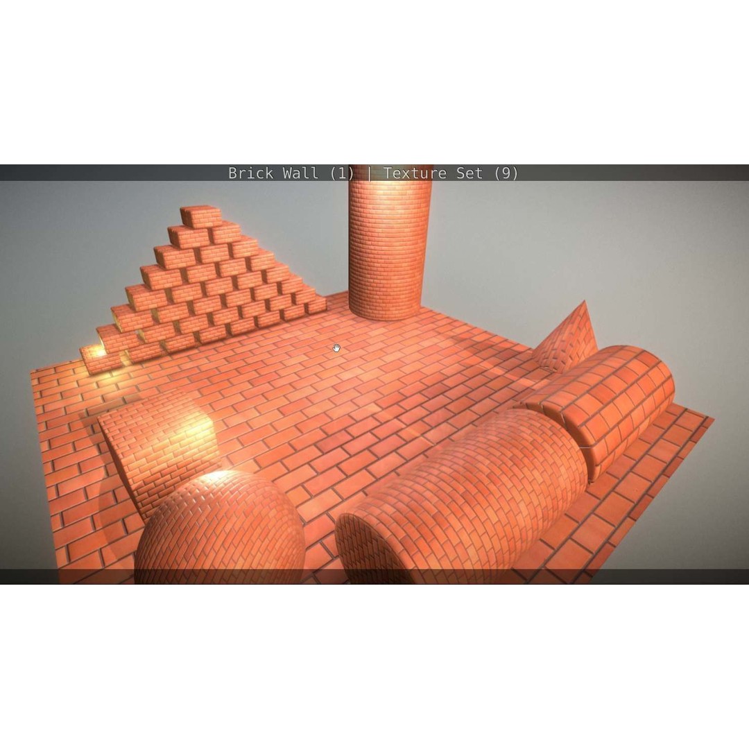 Brick Wall 3D Model – Seamless PBR Texture Set, FBX, OBJ - View 26