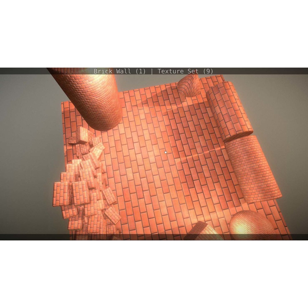 Brick Wall 3D Model – Seamless PBR Texture Set, FBX, OBJ - View 260