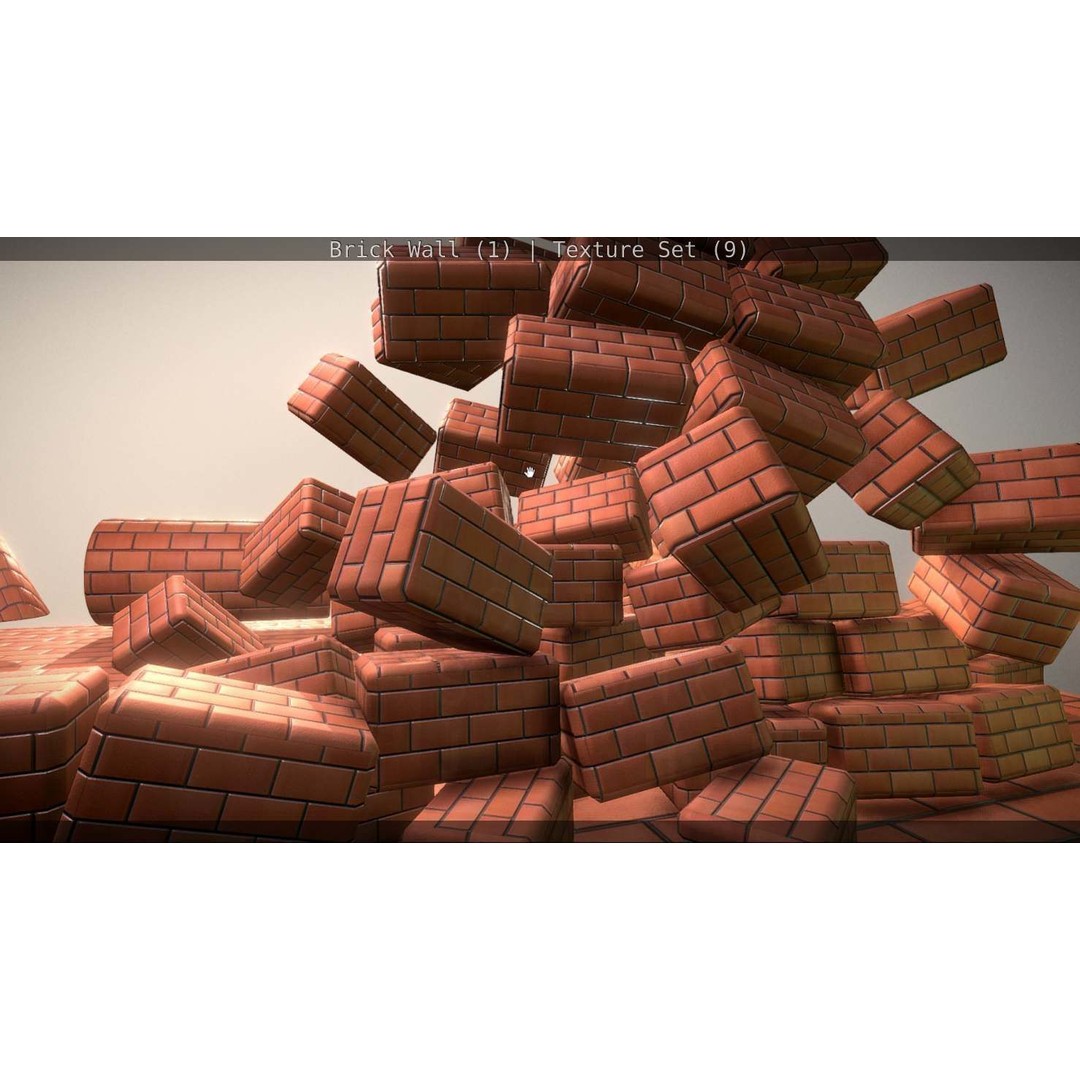 Brick Wall 3D Model – Seamless PBR Texture Set, FBX, OBJ - View 268