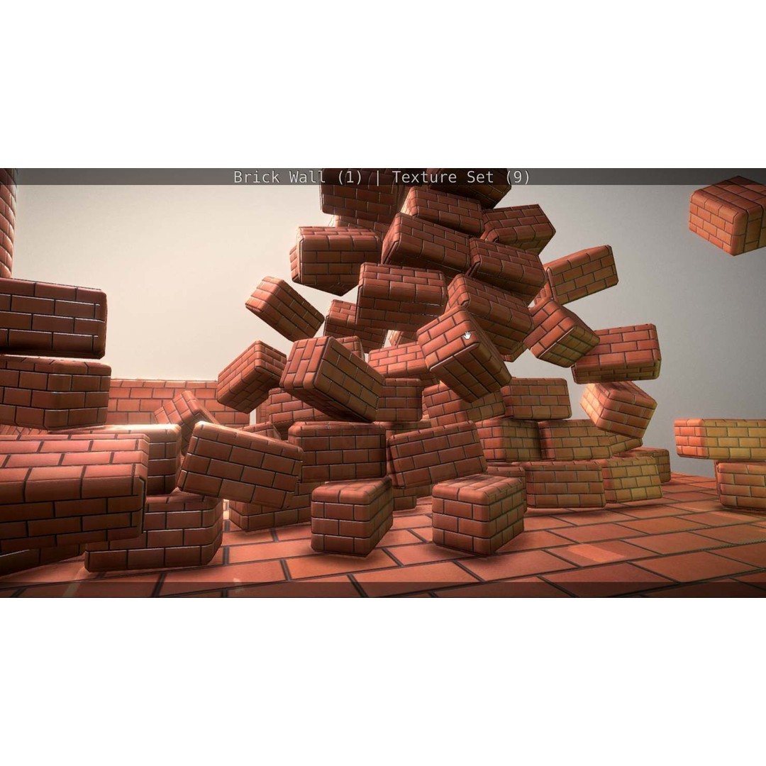 Brick Wall 3D Model – Seamless PBR Texture Set, FBX, OBJ - View 271