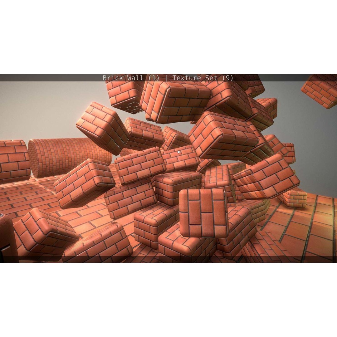 Brick Wall 3D Model – Seamless PBR Texture Set, FBX, OBJ - View 272