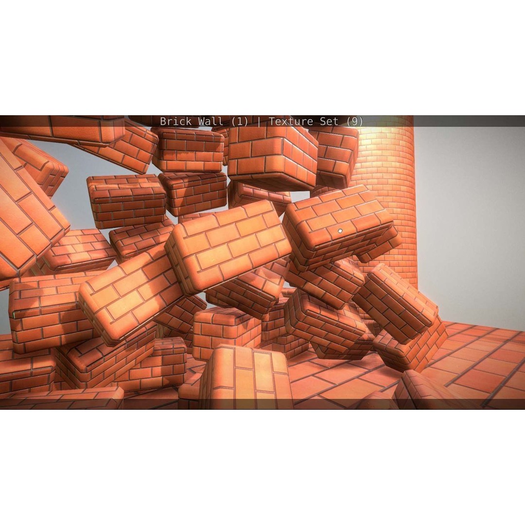 Brick Wall 3D Model – Seamless PBR Texture Set, FBX, OBJ - View 276