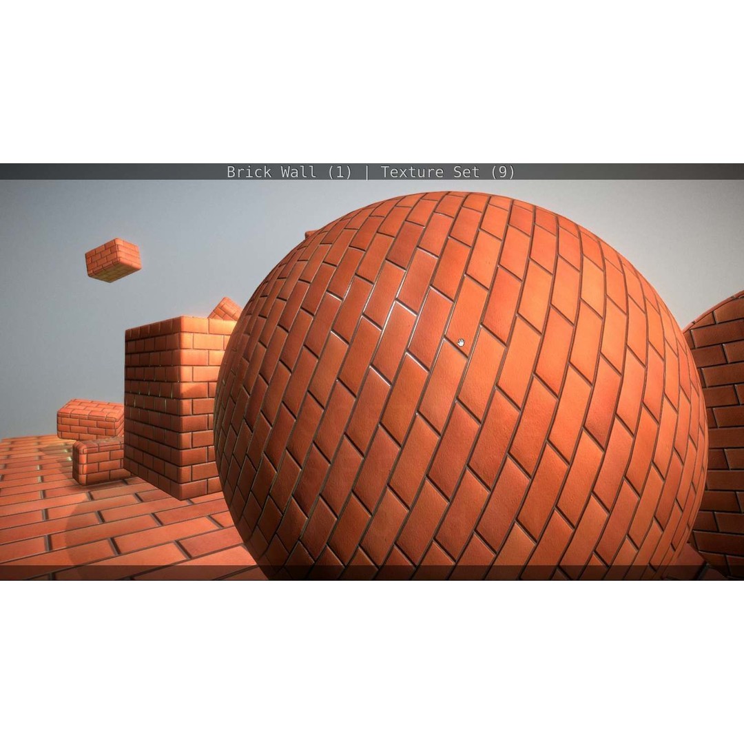 Brick Wall 3D Model – Seamless PBR Texture Set, FBX, OBJ - View 277
