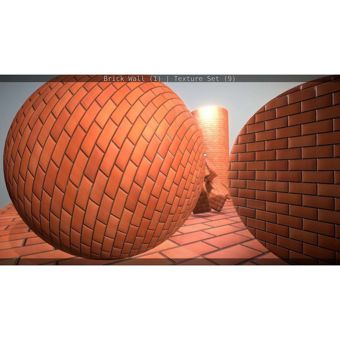 Brick Wall 3D Model – Seamless PBR Texture Set, FBX, OBJ - View 279