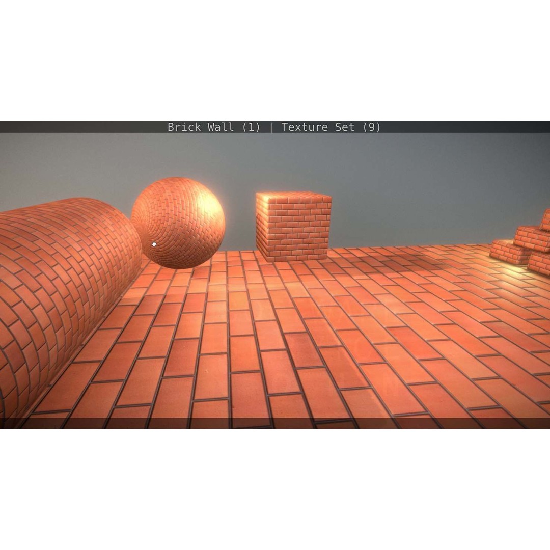 Brick Wall 3D Model – Seamless PBR Texture Set, FBX, OBJ - View 28