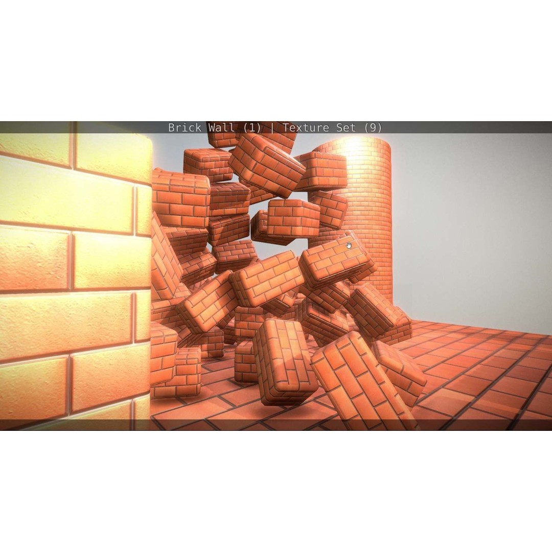 Brick Wall 3D Model – Seamless PBR Texture Set, FBX, OBJ - View 280