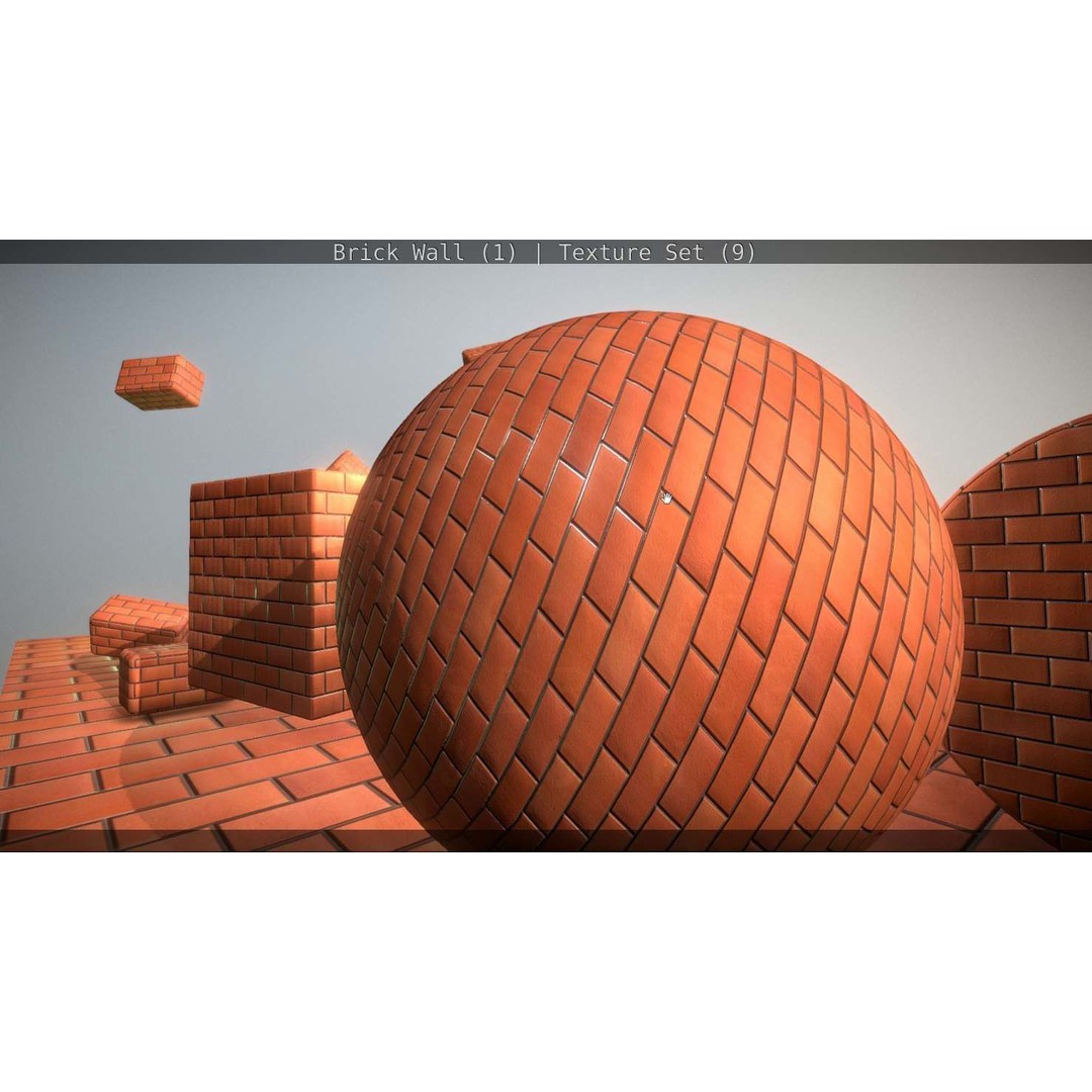 Brick Wall 3D Model – Seamless PBR Texture Set, FBX, OBJ - View 281