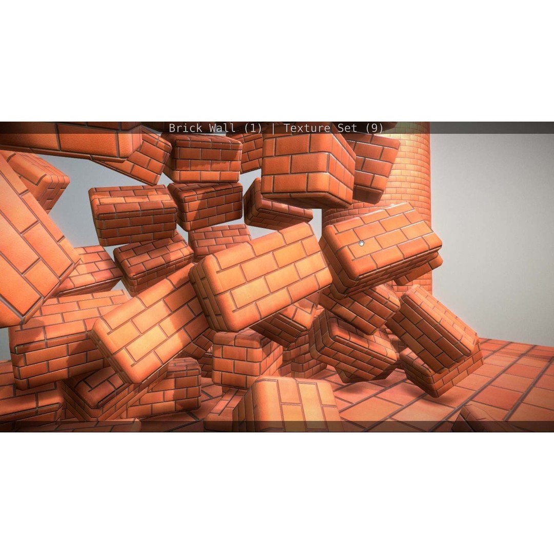 Brick Wall 3D Model – Seamless PBR Texture Set, FBX, OBJ - View 282