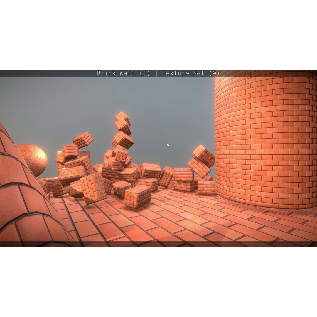Brick Wall 3D Model – Seamless PBR Texture Set, FBX, OBJ - View 286