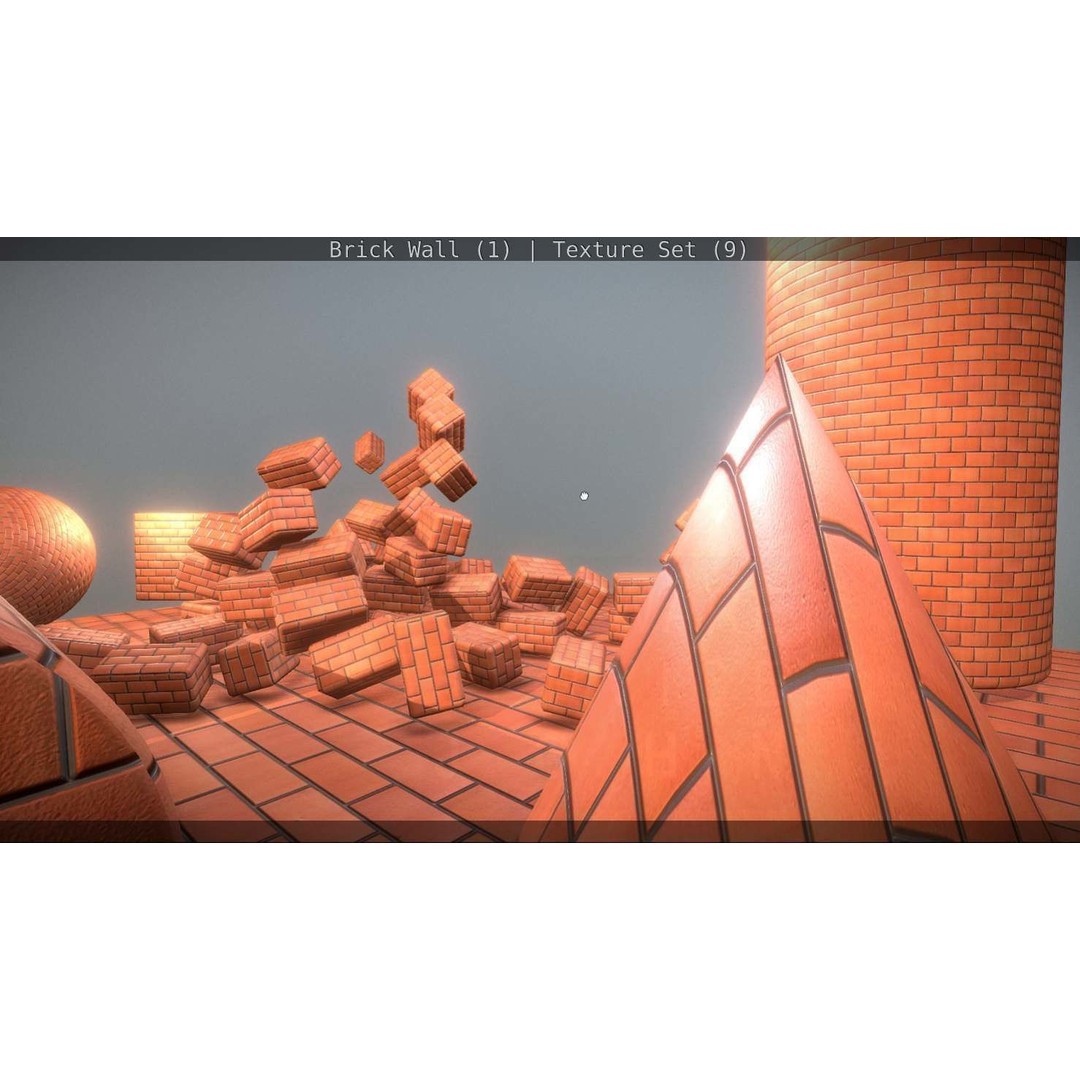Brick Wall 3D Model – Seamless PBR Texture Set, FBX, OBJ - View 289