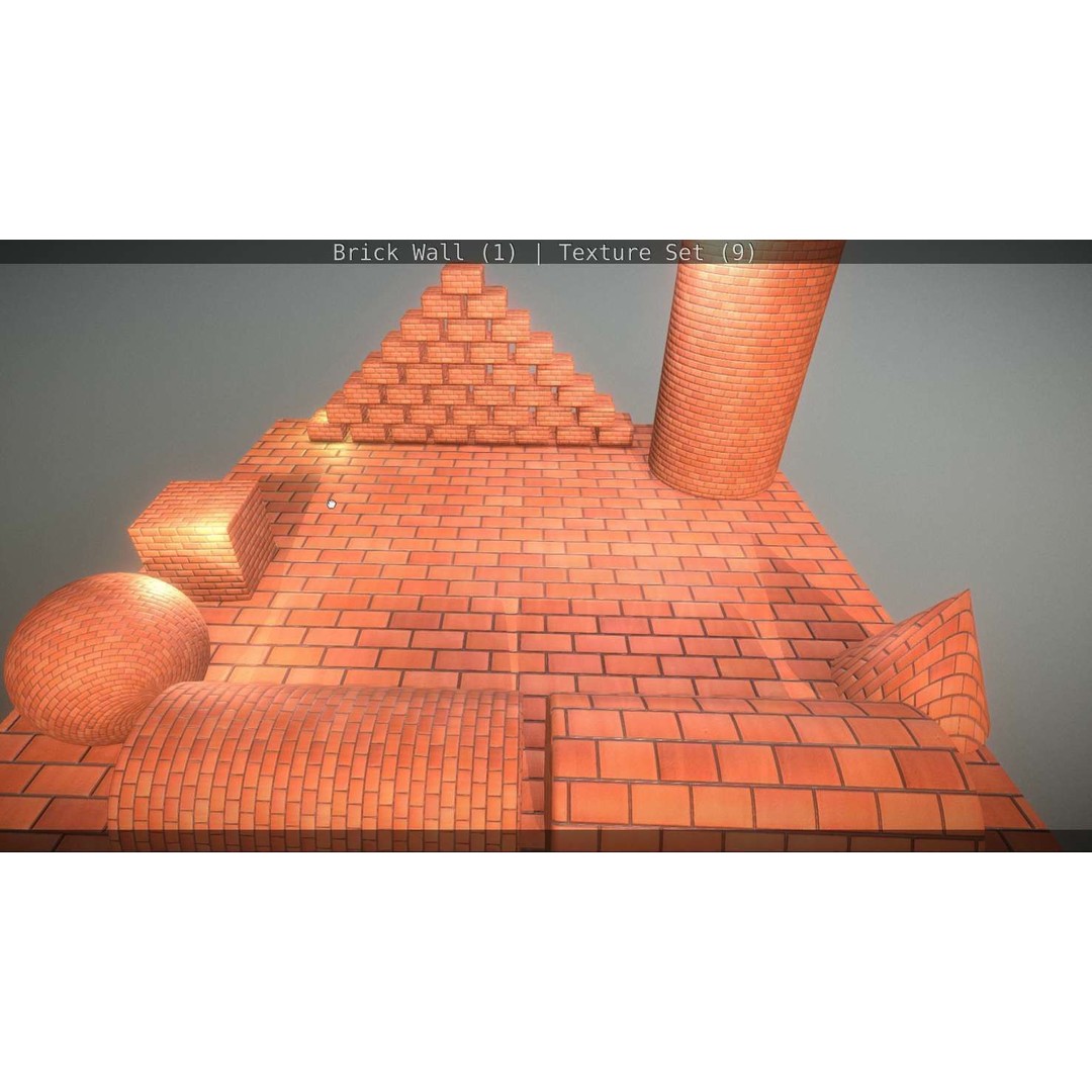 Brick Wall 3D Model – Seamless PBR Texture Set, FBX, OBJ - View 29