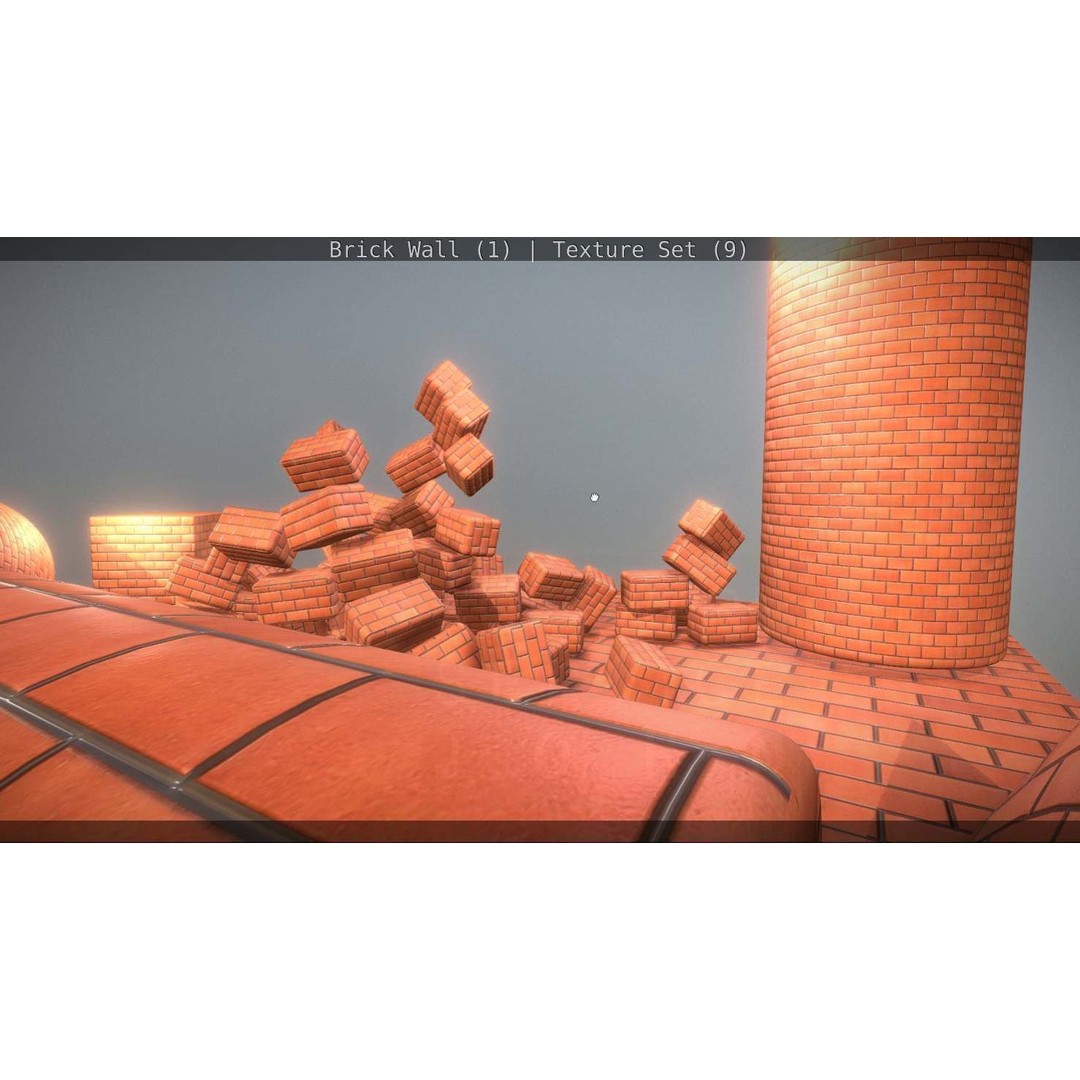 Brick Wall 3D Model – Seamless PBR Texture Set, FBX, OBJ - View 292
