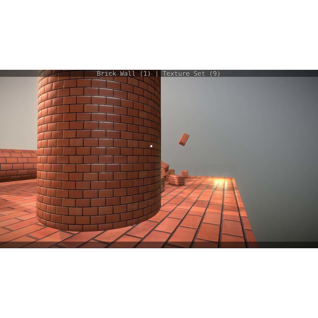 Brick Wall 3D Model – Seamless PBR Texture Set, FBX, OBJ - View 293