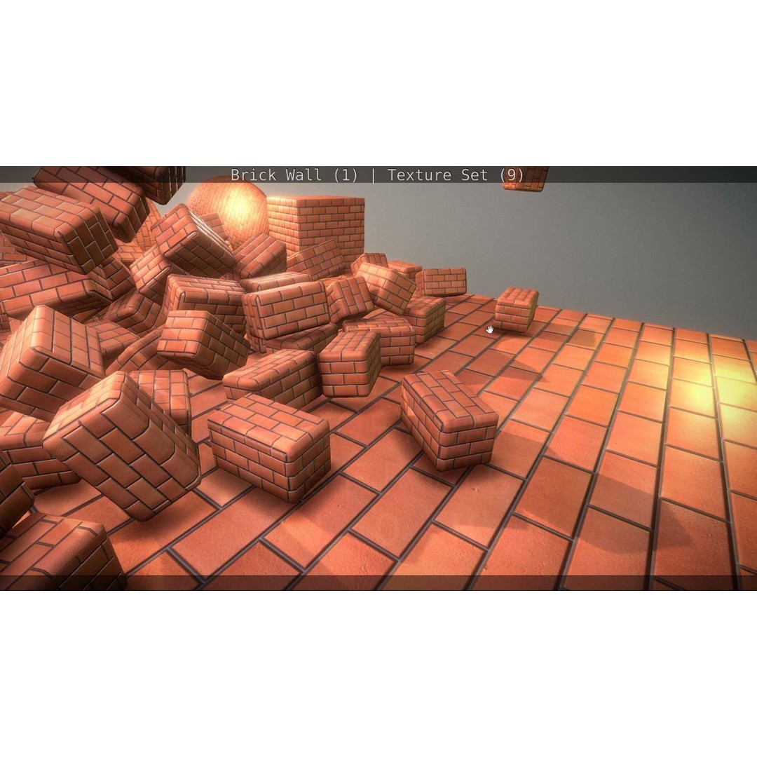 Brick Wall 3D Model – Seamless PBR Texture Set, FBX, OBJ - View 294