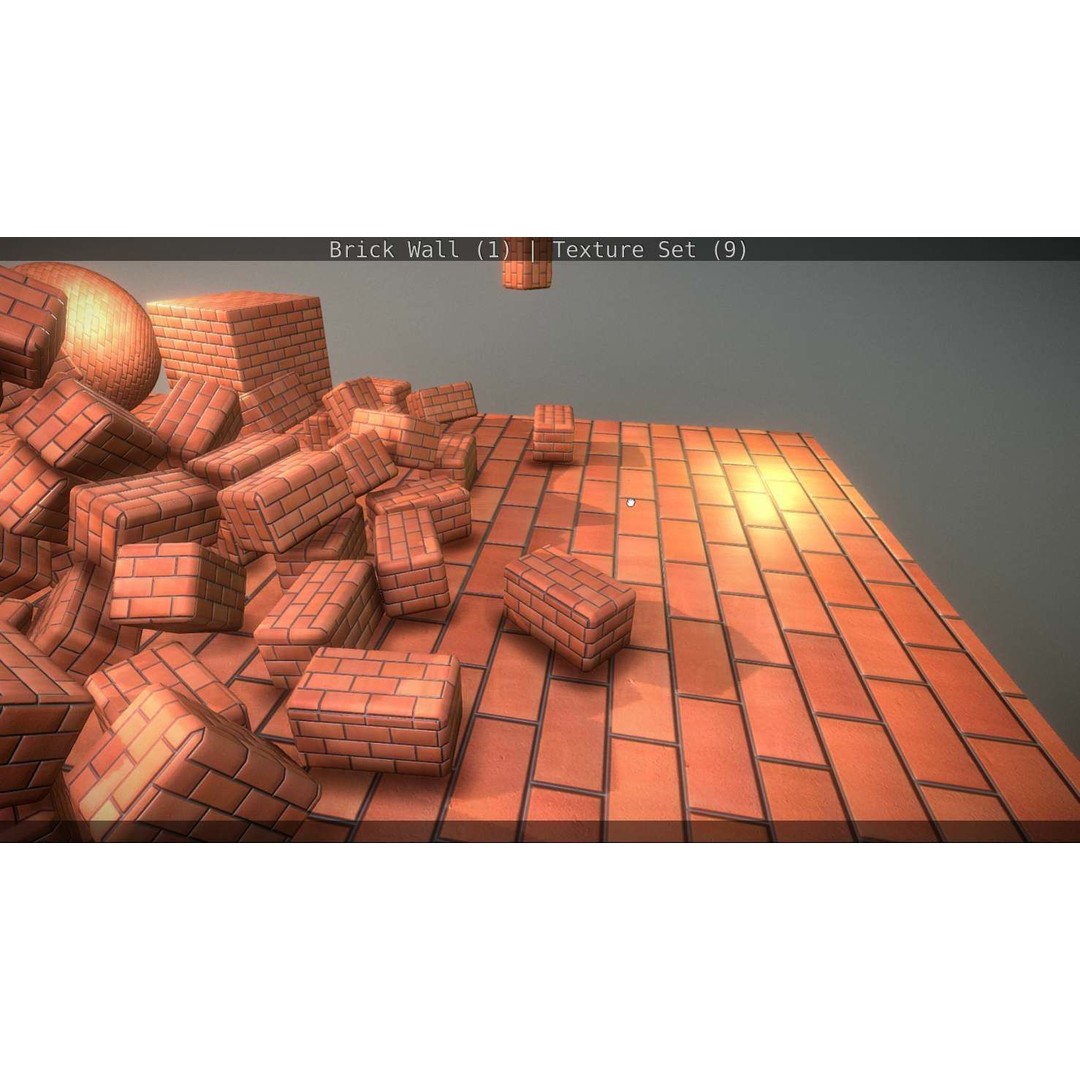 Brick Wall 3D Model – Seamless PBR Texture Set, FBX, OBJ - View 296
