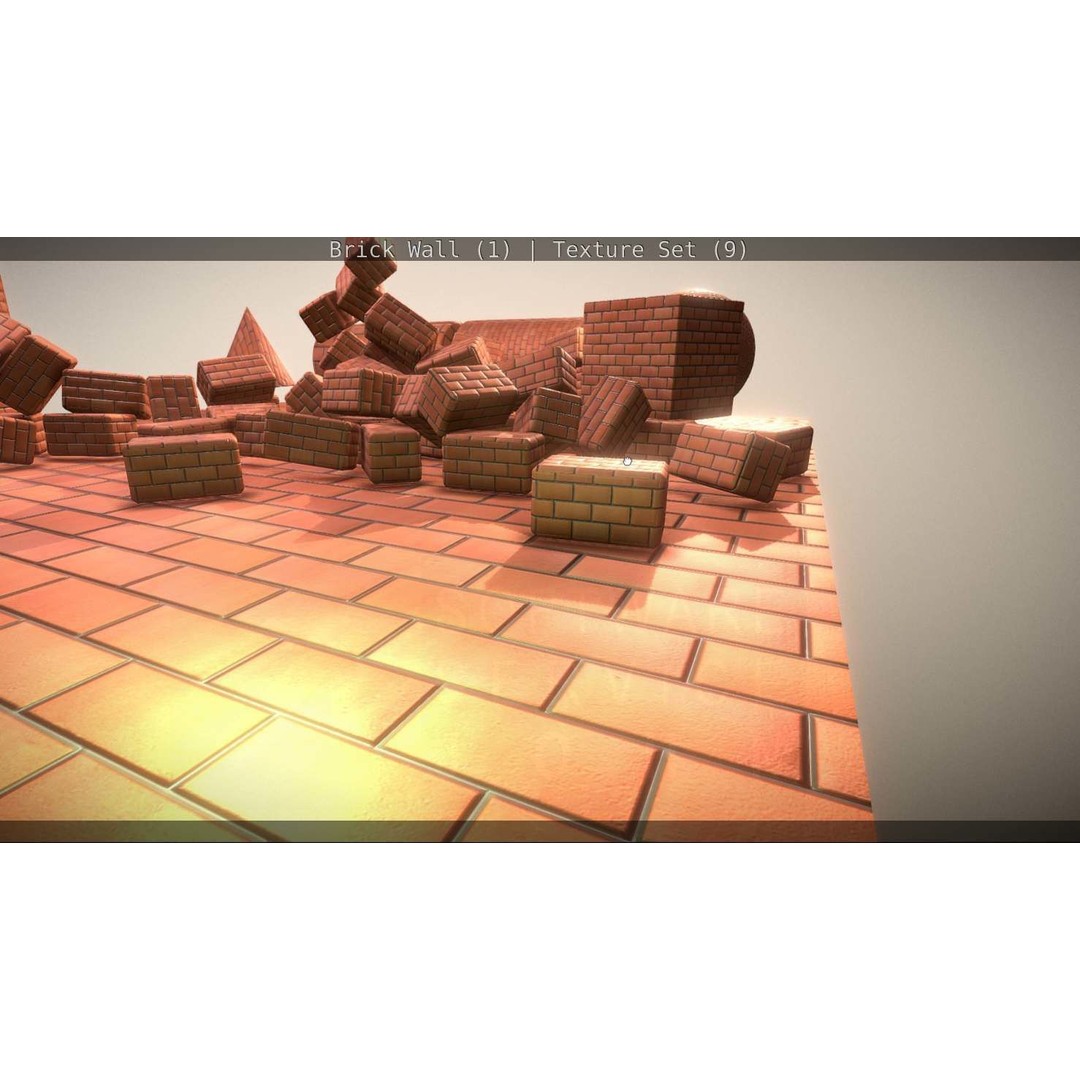 Brick Wall 3D Model – Seamless PBR Texture Set, FBX, OBJ - View 299