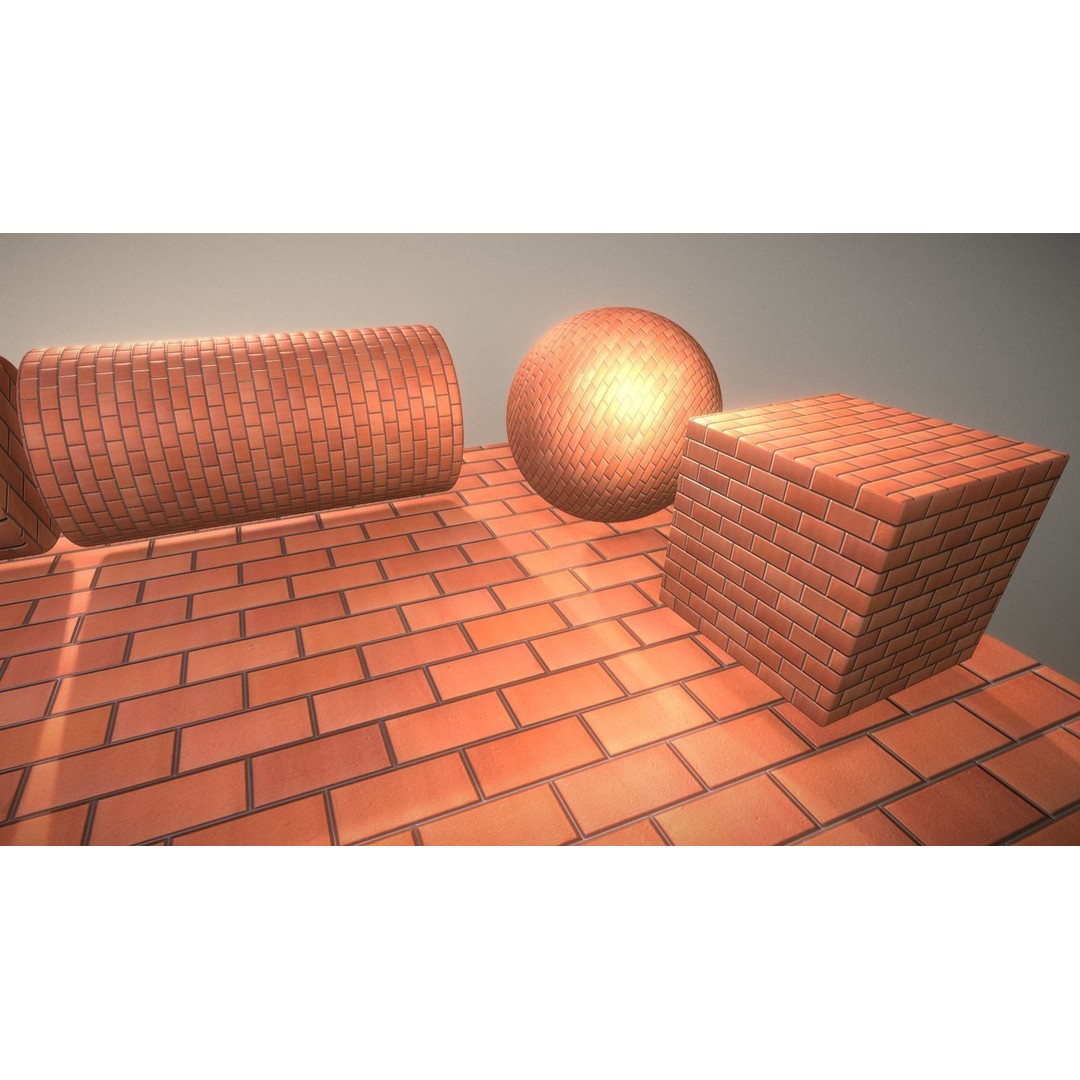 Brick Wall 3D Model – Seamless PBR Texture Set, FBX, OBJ - View 3