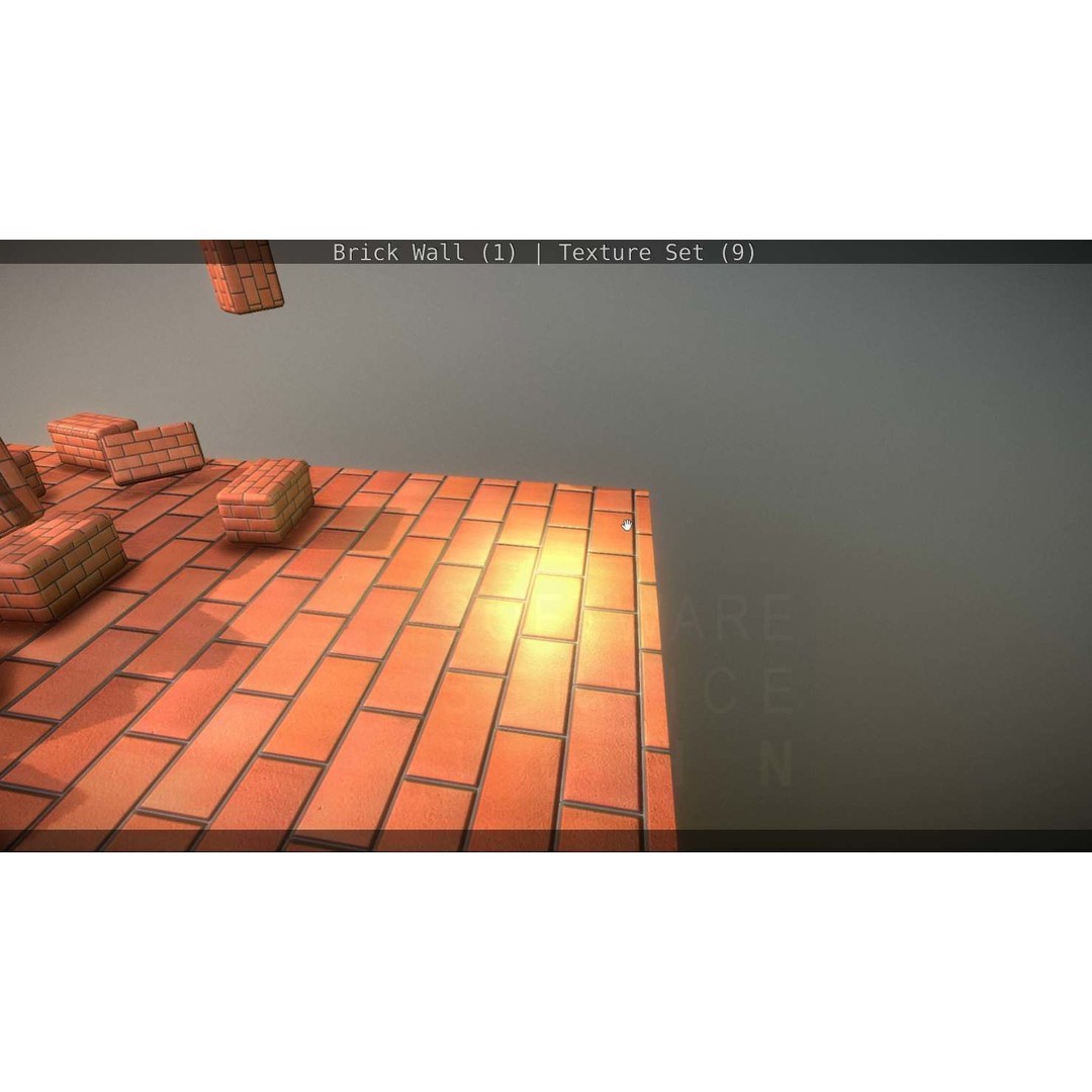 Brick Wall 3D Model – Seamless PBR Texture Set, FBX, OBJ - View 301