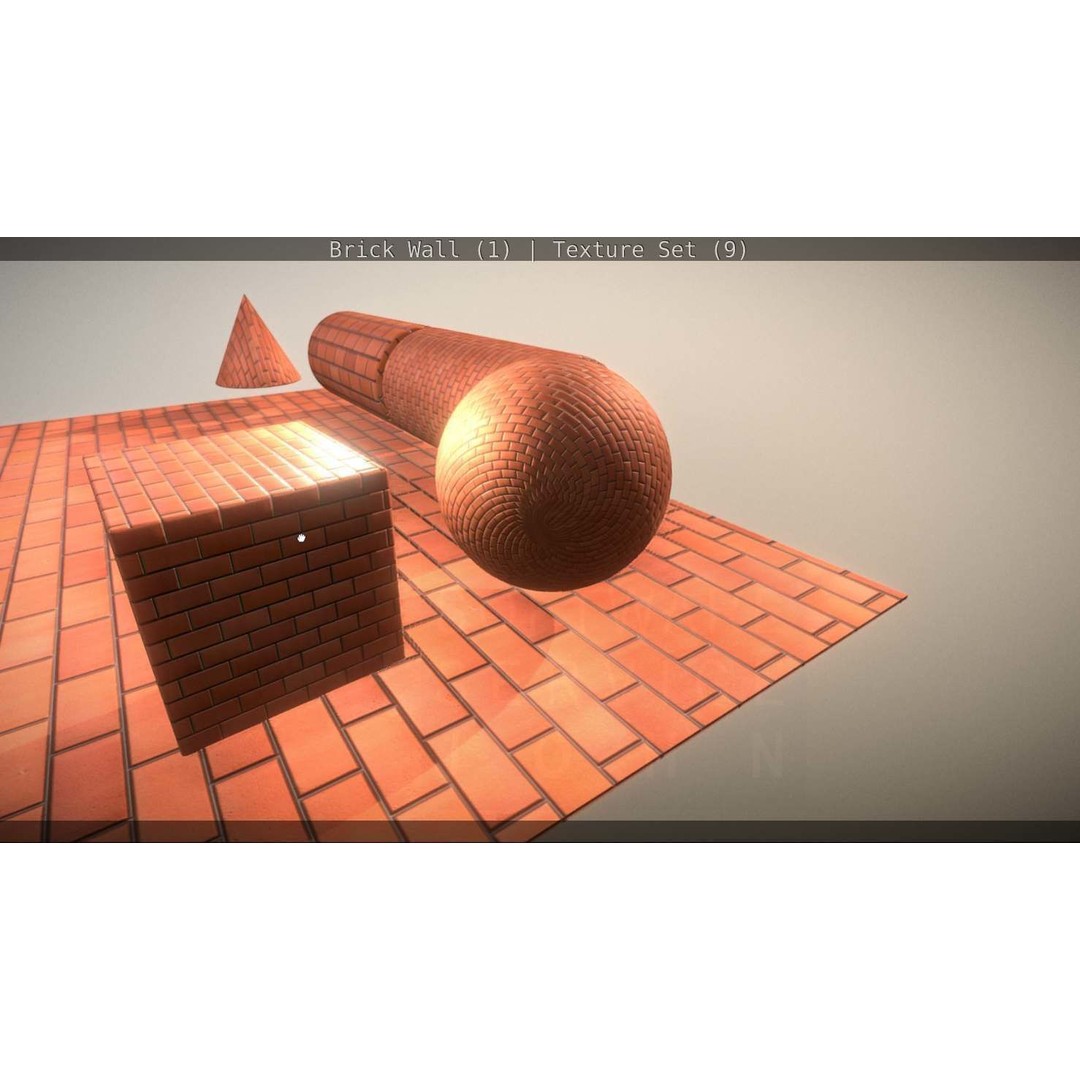 Brick Wall 3D Model – Seamless PBR Texture Set, FBX, OBJ - View 31