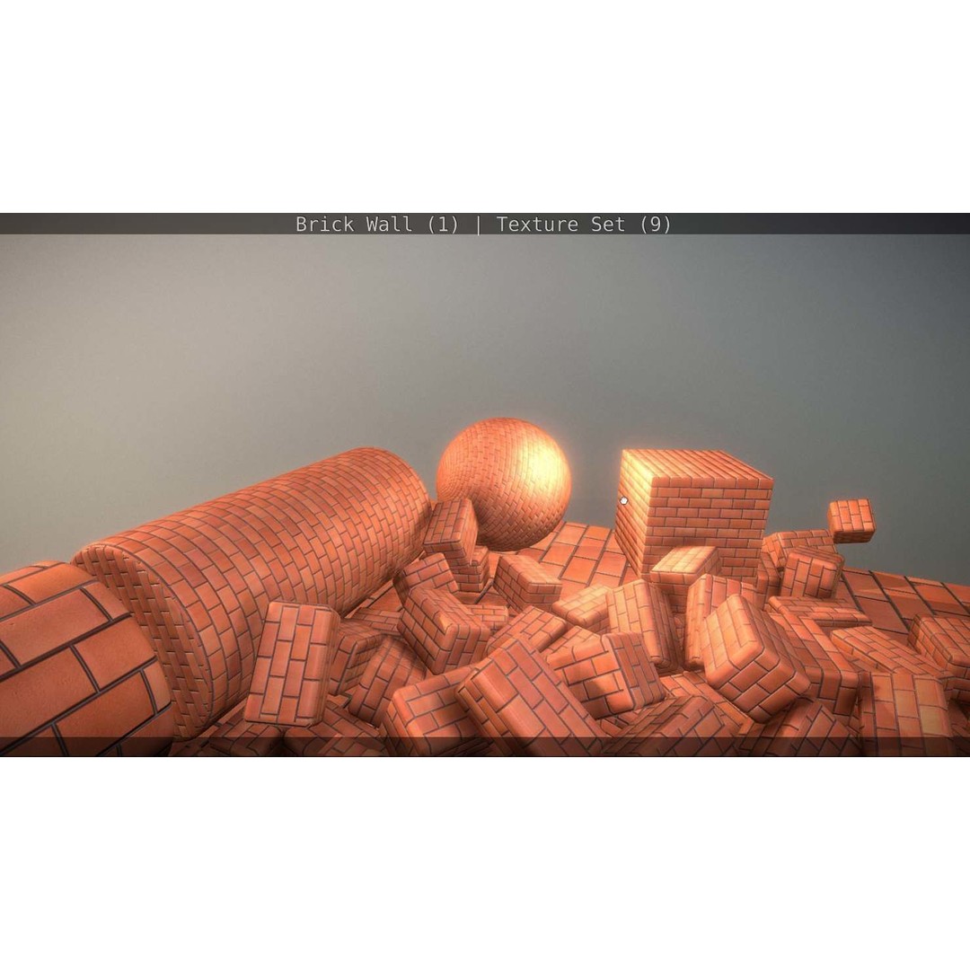 Brick Wall 3D Model – Seamless PBR Texture Set, FBX, OBJ - View 310