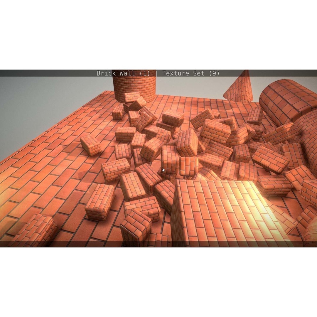 Brick Wall 3D Model – Seamless PBR Texture Set, FBX, OBJ - View 311