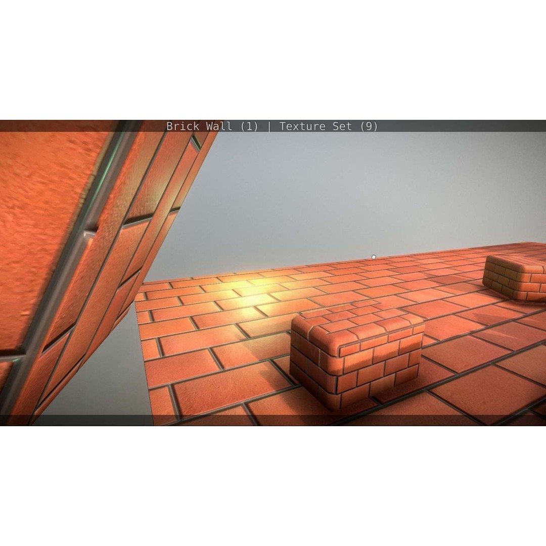 Brick Wall 3D Model – Seamless PBR Texture Set, FBX, OBJ - View 312