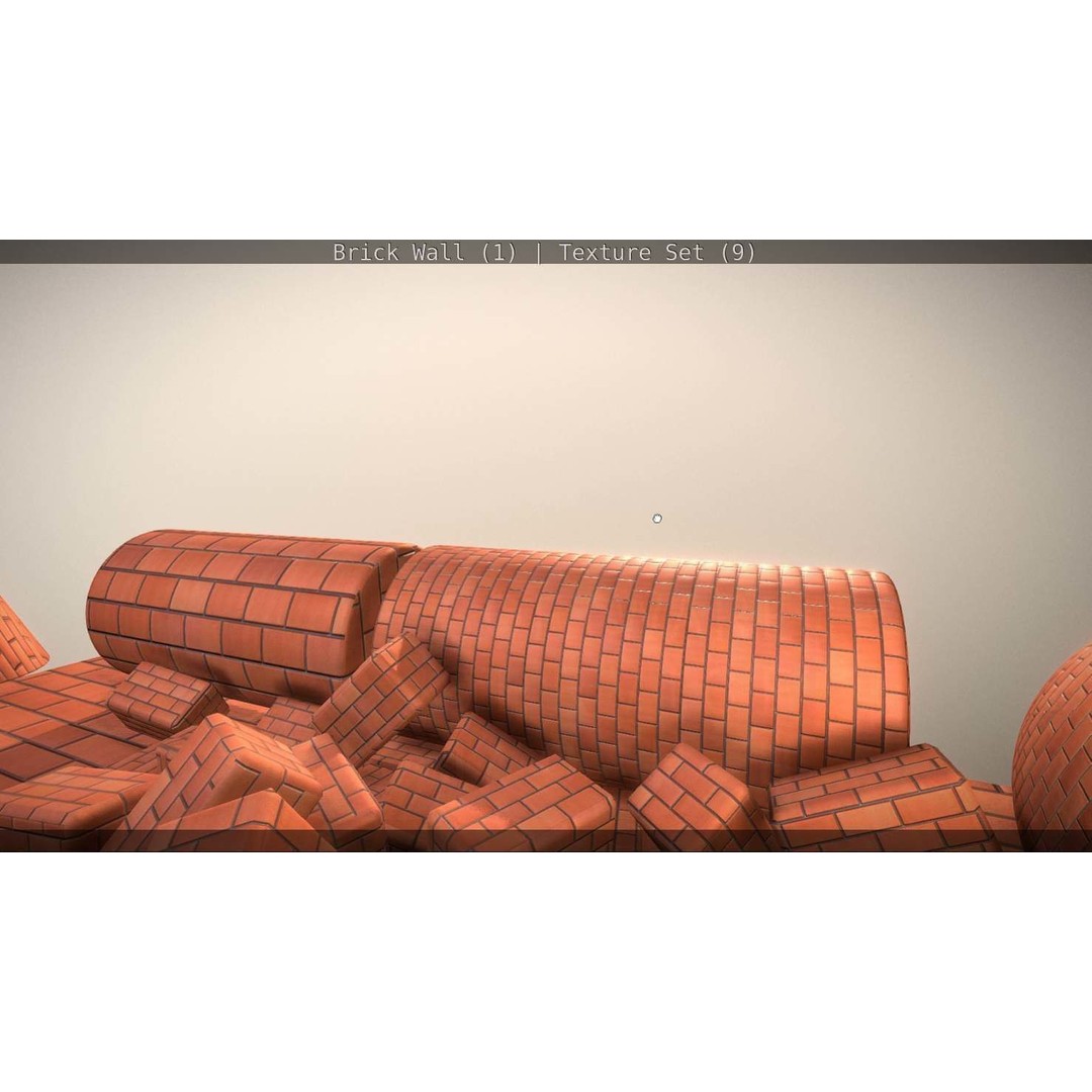 Brick Wall 3D Model – Seamless PBR Texture Set, FBX, OBJ - View 313
