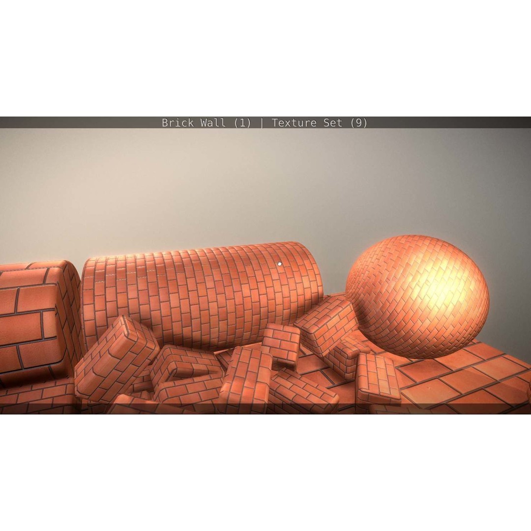 Brick Wall 3D Model – Seamless PBR Texture Set, FBX, OBJ - View 315