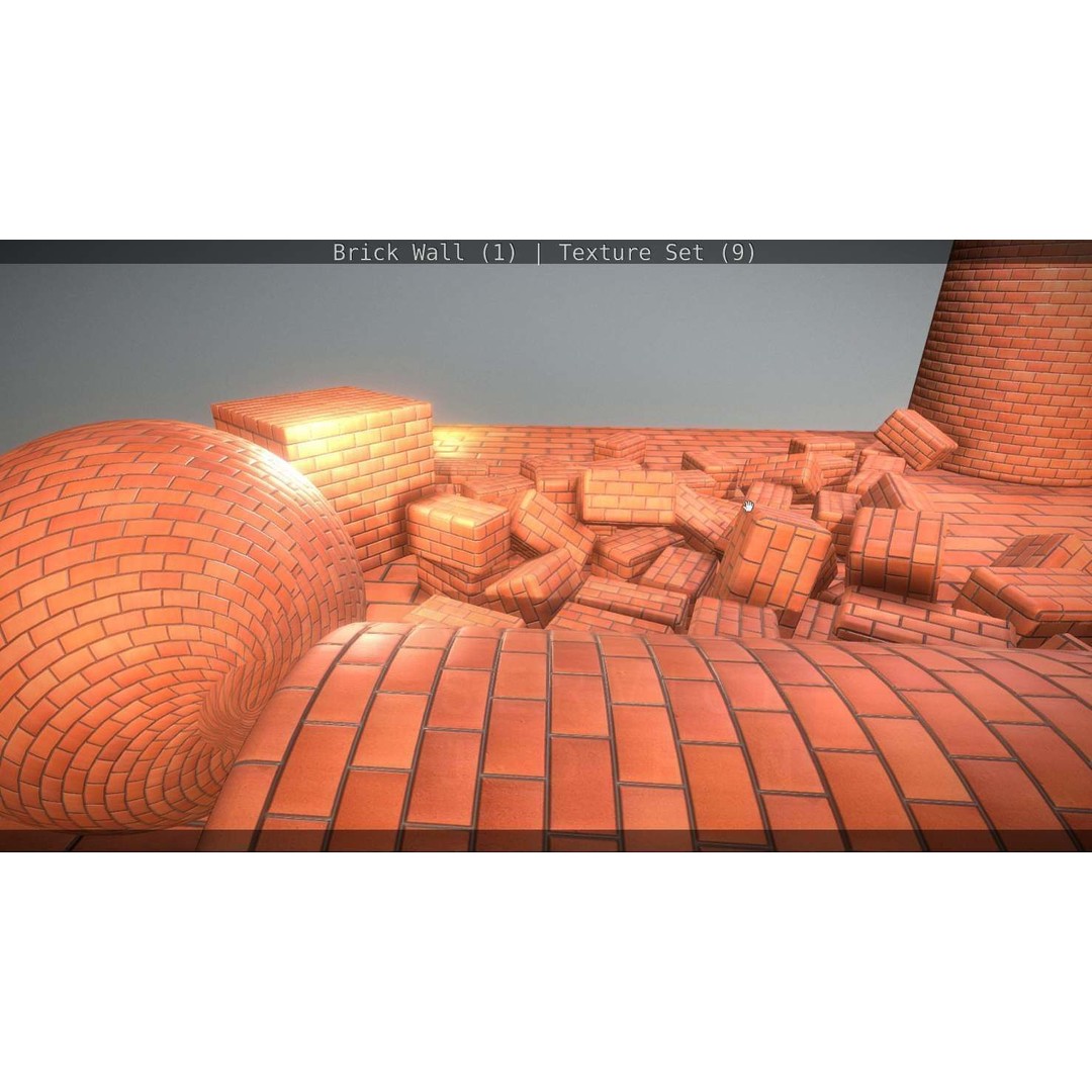 Brick Wall 3D Model – Seamless PBR Texture Set, FBX, OBJ - View 316