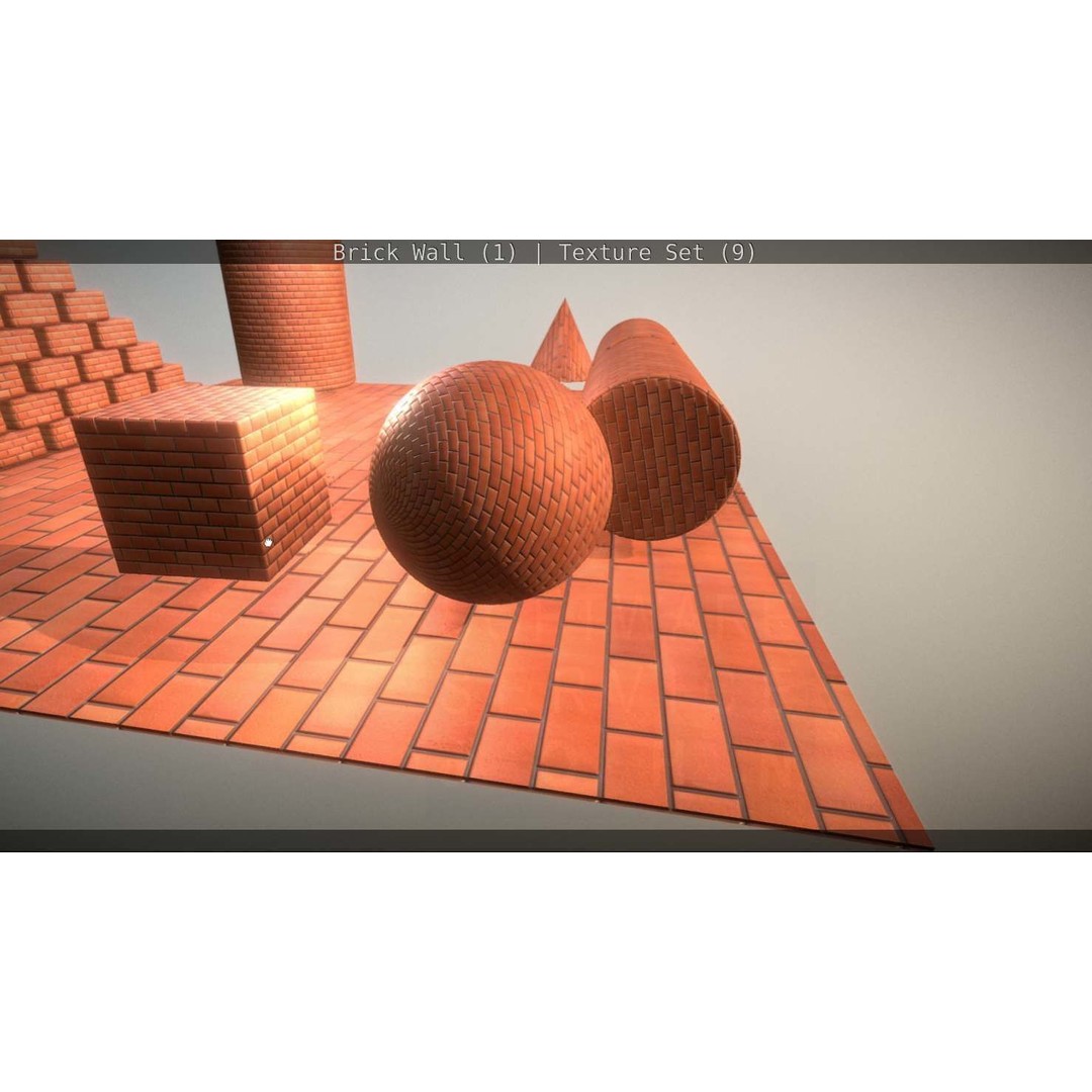Brick Wall 3D Model – Seamless PBR Texture Set, FBX, OBJ - View 32