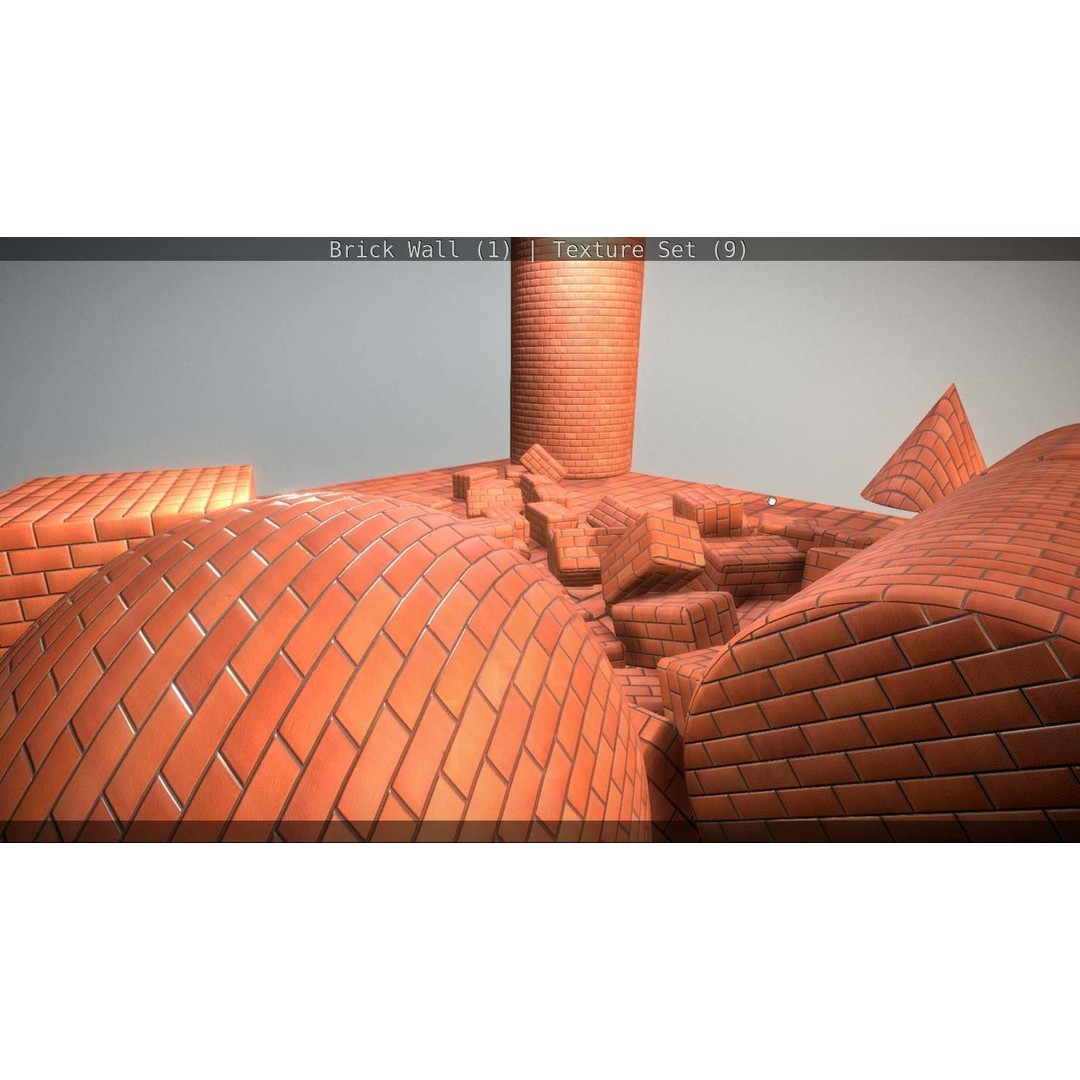 Brick Wall 3D Model – Seamless PBR Texture Set, FBX, OBJ - View 321