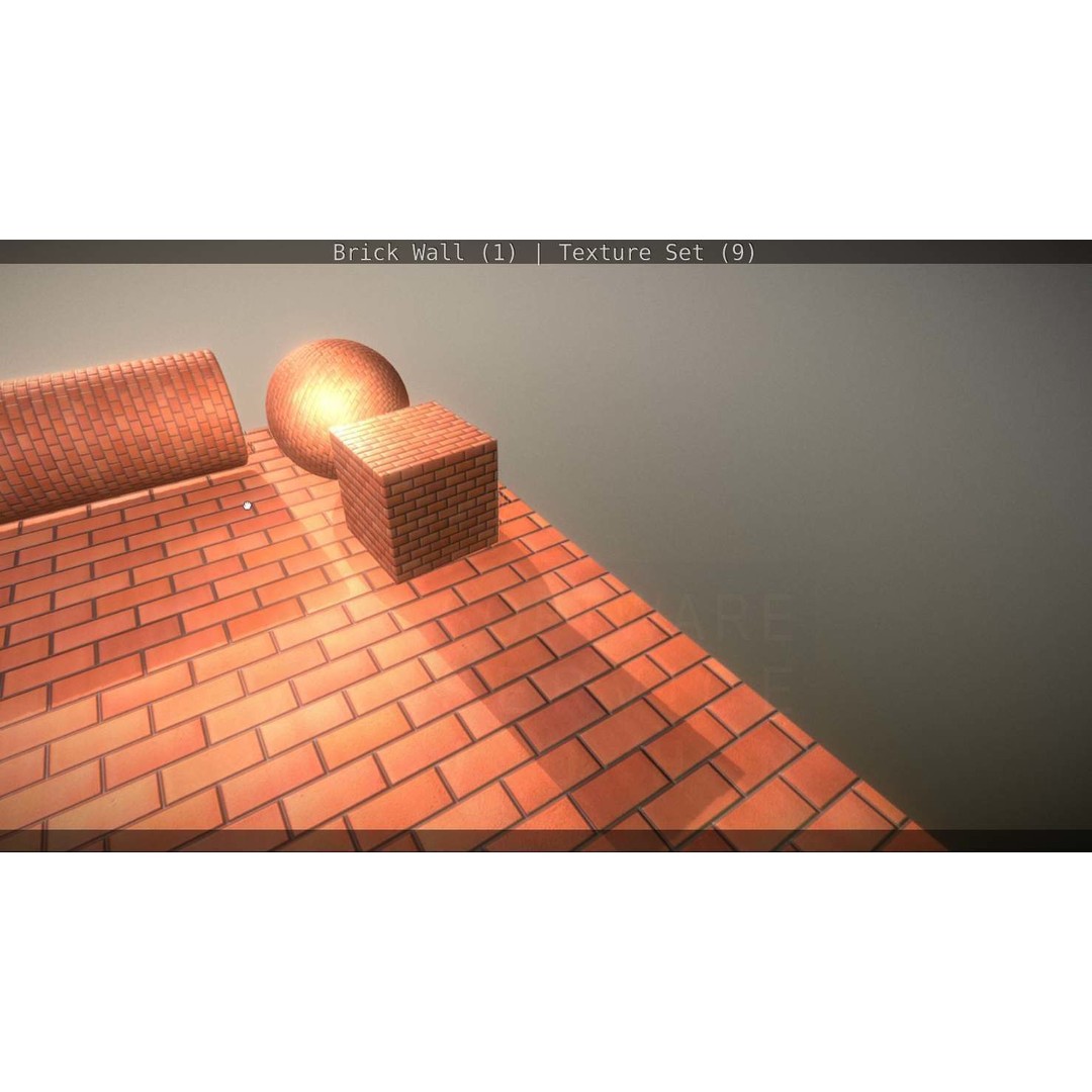 Brick Wall 3D Model – Seamless PBR Texture Set, FBX, OBJ - View 34