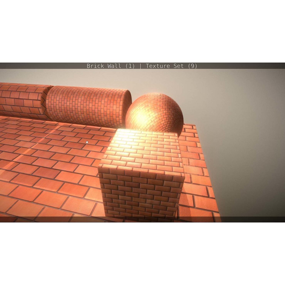 Brick Wall 3D Model – Seamless PBR Texture Set, FBX, OBJ - View 35